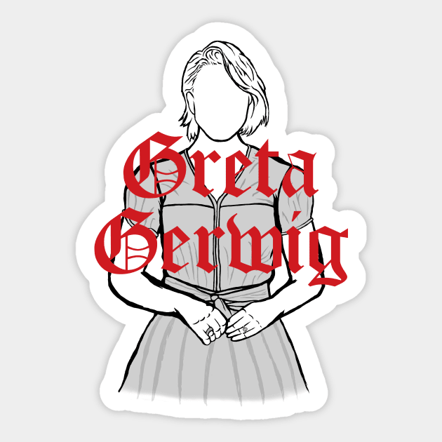 A Portrait of Greta Gerwig Sticker by Youre-So-Punny